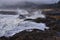 Cape Perpetua Crashing Waves and Tide Pools Oregon Coast fog views by Thor`s Well and Spouting Horn on Captain Cook Trail.