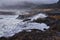 Cape Perpetua Crashing Waves and Tide Pools Oregon Coast fog views by Thor`s Well and Spouting Horn on Captain Cook Trail.