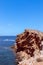 Cape Punta Galera. Ibiza, Balearic Islands, Spain. A wave frozen in stone in the emerald sea