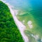 Cape Rozewie Aerial View. Baltic Sea in Poland. The northernmost area of â€‹â€‹Poland