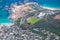 Cape Town coastal district top view from Table Mountain