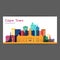 Cape Town colorful architecture vector illustration