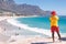 Cape Town lifeguard watching famous Camps Bay beach