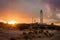 Cape Trafalgar Lighthouse in the South of Spain during Twilight Sunset