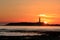 Cape Trafalgar Lighthouse and sunset, Spain