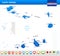 Cape Verde - map, flag and navigation icons - Detailed Vector Illustration