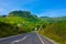 Cape Verde Volcanic Fertile Landscape, Tar Road to Small Rural Town, Fertile Slopes, Volcano Crater