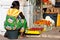 Cape Verdean woman sells vegetables at the market