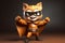 Caped Crusader Cat: A 3D-Generated Kitty\\\'s Dream Realized on Dark Gradient Background