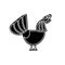 Capercaillie icon, B&W vector illustration.