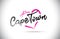 CapeTown I Just Love Word Text with Handwritten Font and Pink Heart Shape