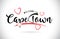 CapeTown Welcome To Word Text with Handwritten Font and Red Love