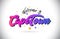 CapeTown Welcome To Word Text with Purple Pink Handwritten Font and Yellow Stars Shape Design Vector