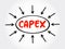 CAPEX - Capital expenditure or capital expense, text with arrows, business concept for presentations and reports