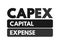 CAPEX Capital Expense - money an organization or corporate entity spends to buy, maintain, or improve its fixed assets, acronym