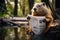 Capibara is reading the newspaper