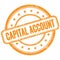 CAPITAL ACCOUNT text on orange grungy round rubber stamp