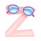 Capital Alphabetical Character Z with Sunglasses as Hot Summer Season Symbol Vector Illustration