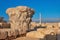 Capital of antique column at Kourion archaeological site in Cyprus