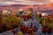 Capital boulevard at dusk in Boise Idaho with streaking car lights