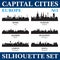 Capital cities silhouette set. Europe. Part 1