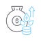 capital gain line icon, outline symbol, vector illustration, concept sign