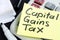 Capital gains tax cgt concept. Business documents