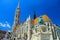 Capital of the Hungary Budapest. Hungarian architecture. Magnificent catholic St. Matthias Church in Gothic style, Buda hill