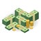 Capital illustration. Ðœuch money. Isometric view. Element for your business presentation.