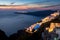 The capital of the island of Santorini Thira at twilight