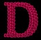 Capital letter D of red roses