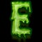 capital letter e of abstract alphabet with horror slime effect