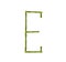 Capital letter E made of green bamboo poles on white background