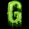 capital letter g of abstract alphabet with horror slime effect