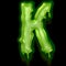 capital letter k of abstract alphabet with horror slime effect