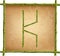 Capital letter K made of green bamboo sticks on old paper background