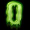 capital letter o of abstract alphabet with horror slime effect