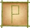 Capital letter P made of green bamboo sticks on old paper background