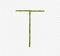 Capital letter T made of green bamboo sticks on transparent background