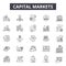 Capital markets line icons, signs, vector set, outline illustration concept
