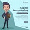 Capital restructuring cartoon style banner design