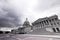 Capitol in the bad weather at wide angle in Washington dc