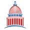 Capitol building Logo in red white and blue