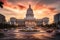 Capitol building in Washington DC at sunset, United States of America, AI Generated