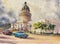 Capitol in Havana watercolors painted.