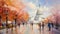 Capitol Hill Reverie: Impressionistic Masterpiece of Washington\\\'s Iconic Landmark
