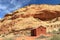 Capitol Reef National Park, Behunin Cabin in Southwest Desert Landscape, Utah, USA