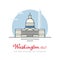 Capitol at Washington, D.C. flat vector illustration