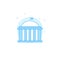 Capitol, White House, government building flat vector icon. Filled line style. Blue monochrome design. Editable stroke