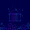 Capitol, White House, government vector gradient line icon, illustration on dark blue background. Related bottom border